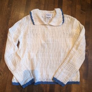 French Paris perferated sweater